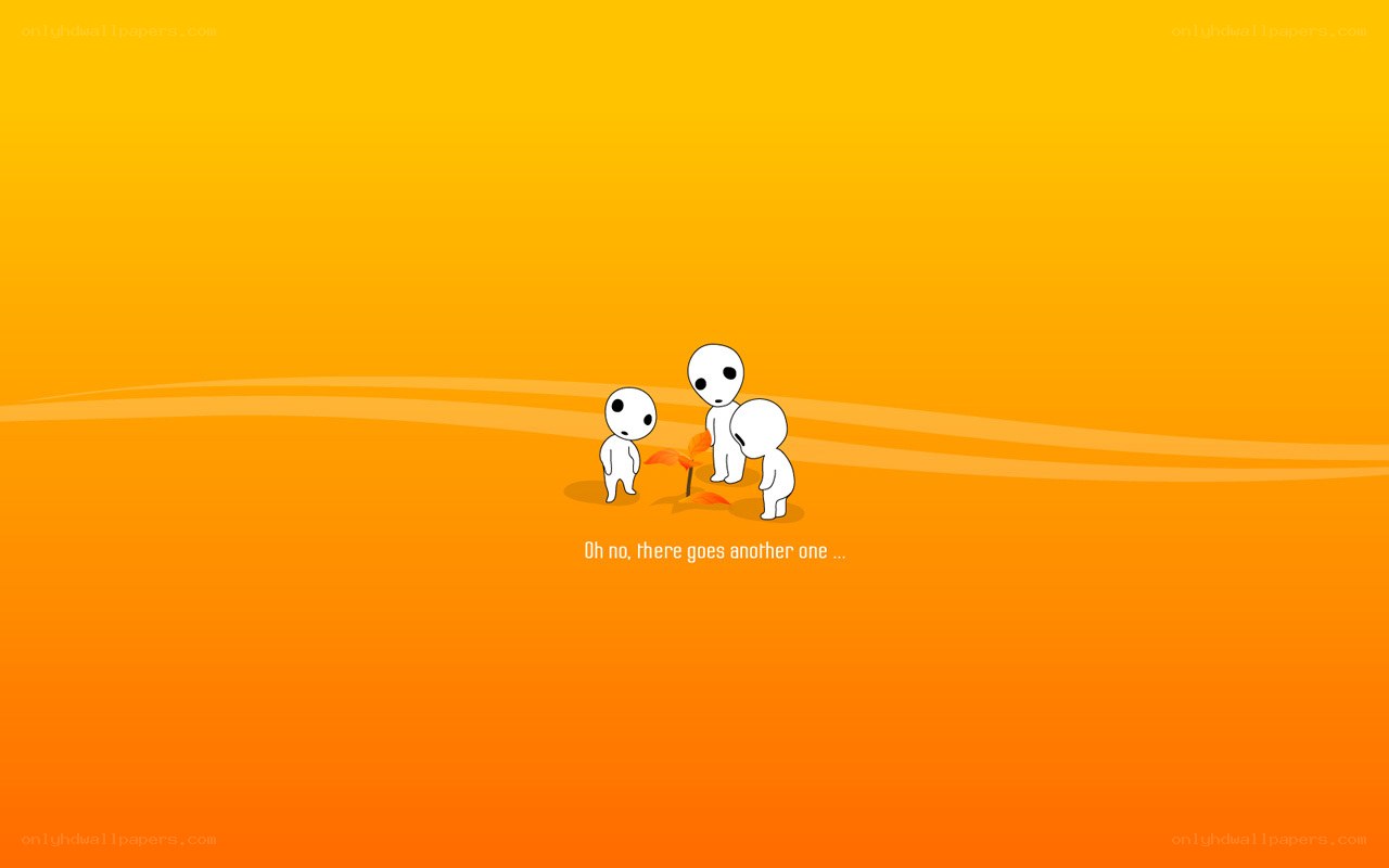 three white figures on orange