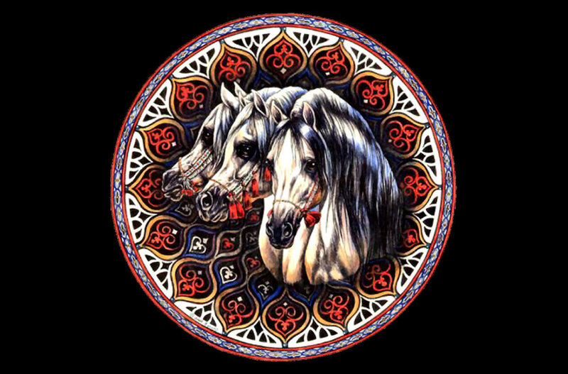 Three White Horses — Decorative