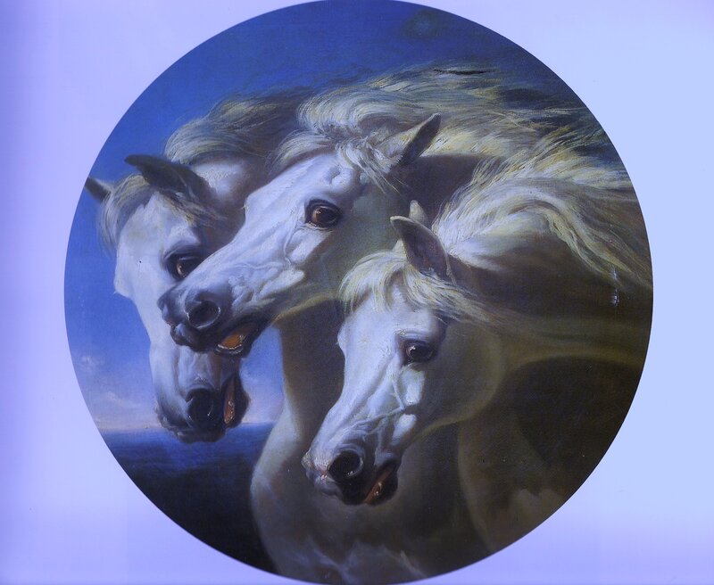 Three White Horses — Dramatic, Painting