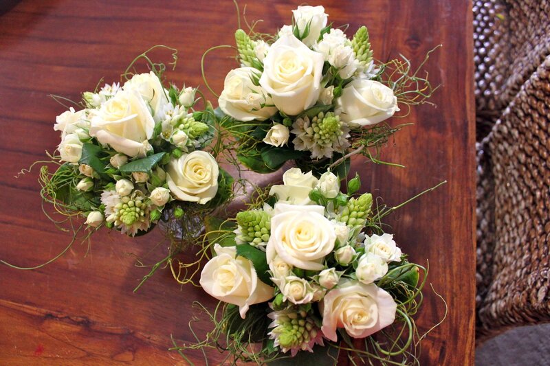 Three White Rose Bouquets