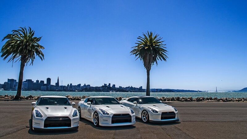 Three White Sports Cars — Serene, Afternoon