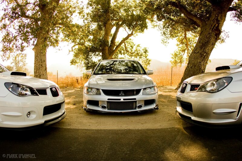 Three White Sports Cars — Serene, Sunset, Photograph