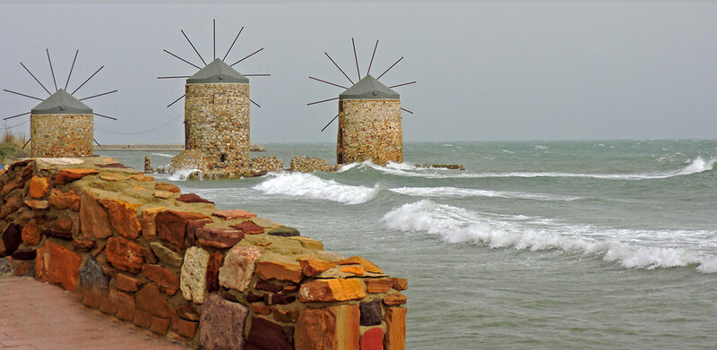 Three Windmills on Coast
