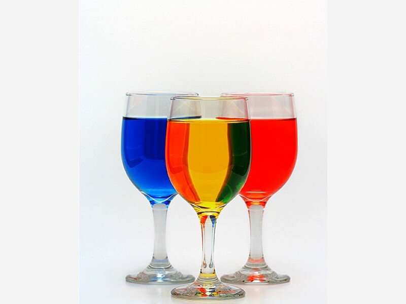 Three Wine Glasses — Blue