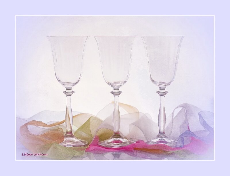 Three Wine Glasses — Purple
