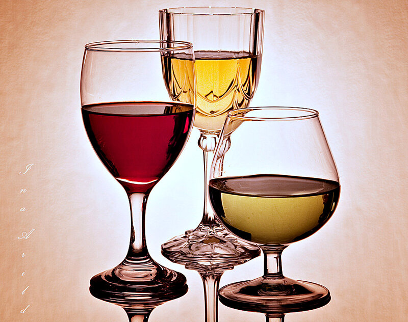 Three Wine Glasses — Red, Calm