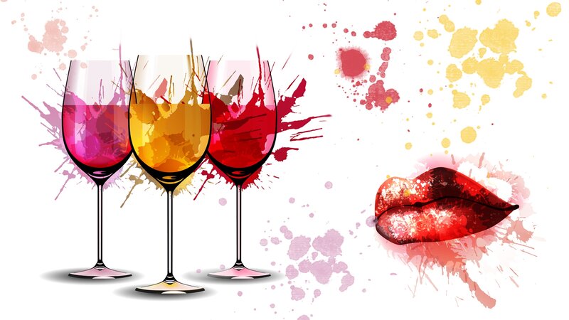 Three Wine Glasses — Red, Vibrant