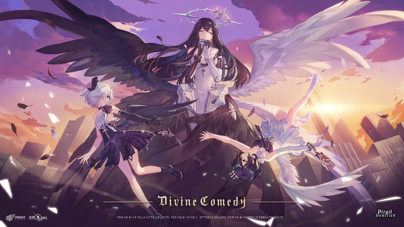 Three Winged Figures in City