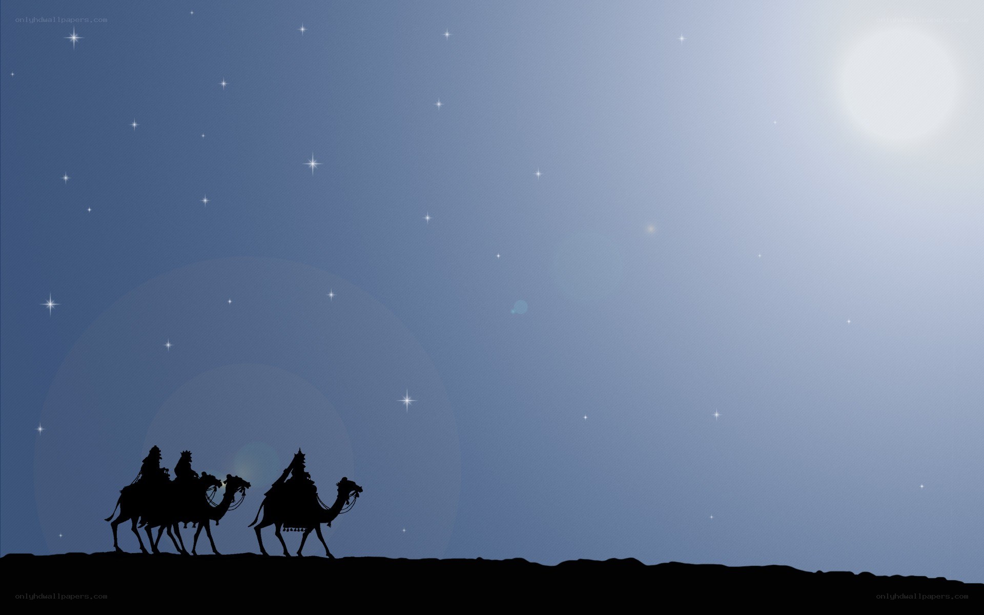 Three wise men on camels
