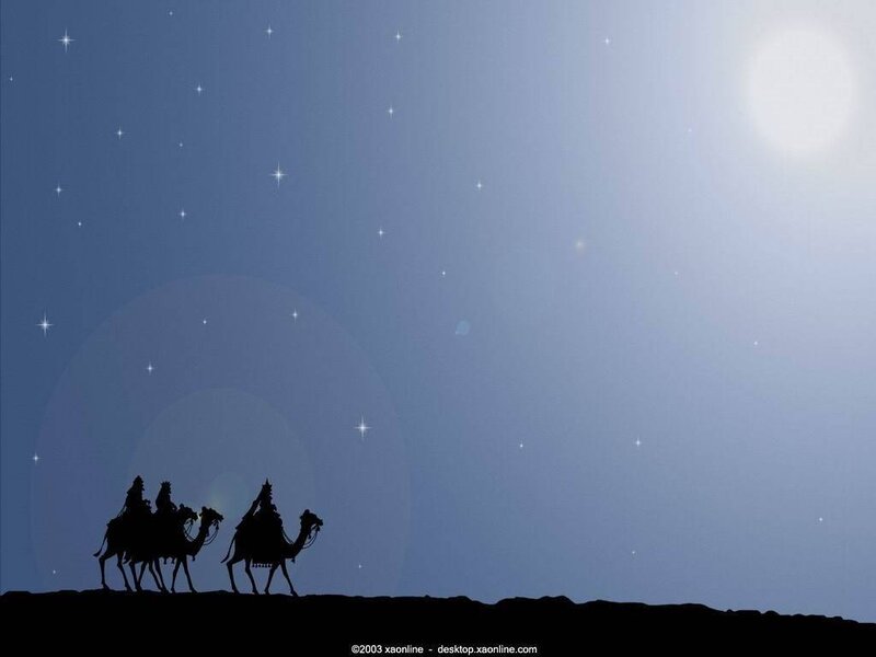 Three wise men on camels