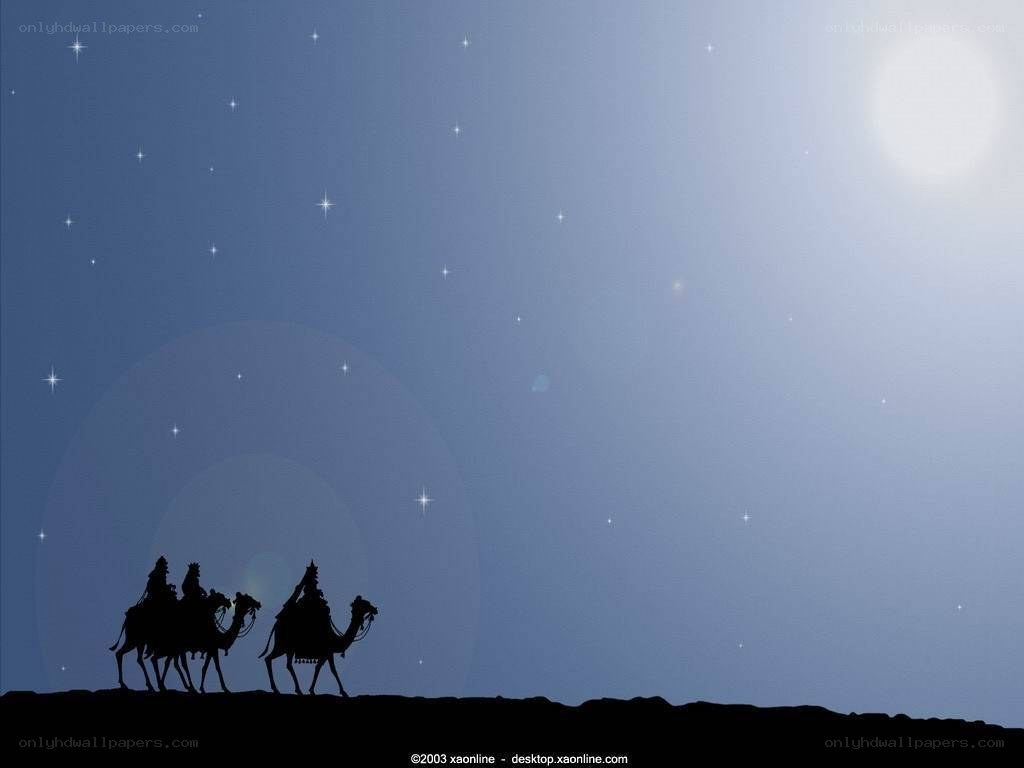 Three wise men on camels