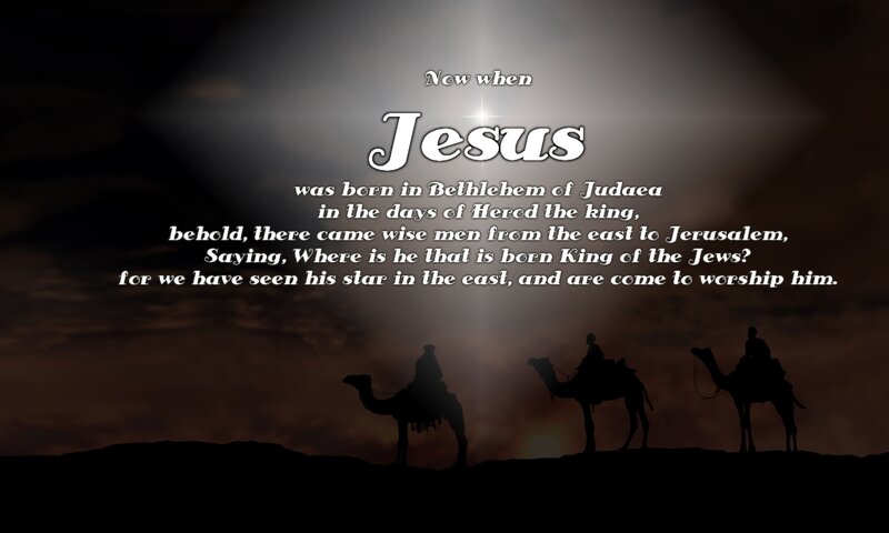 Three Wise Men on Camels — Black, Dramatic