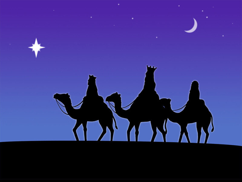 Three Wise Men on Camels — Purple, Serene