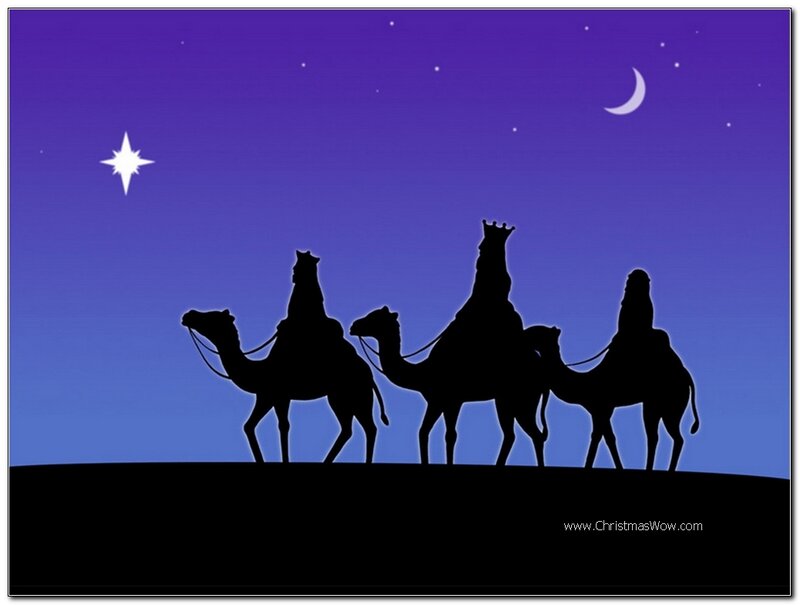 Three Wise Men on Camels — Purple
