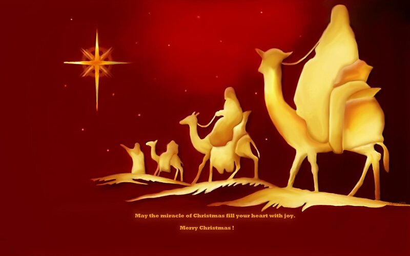 Three Wise Men on Camels — Red