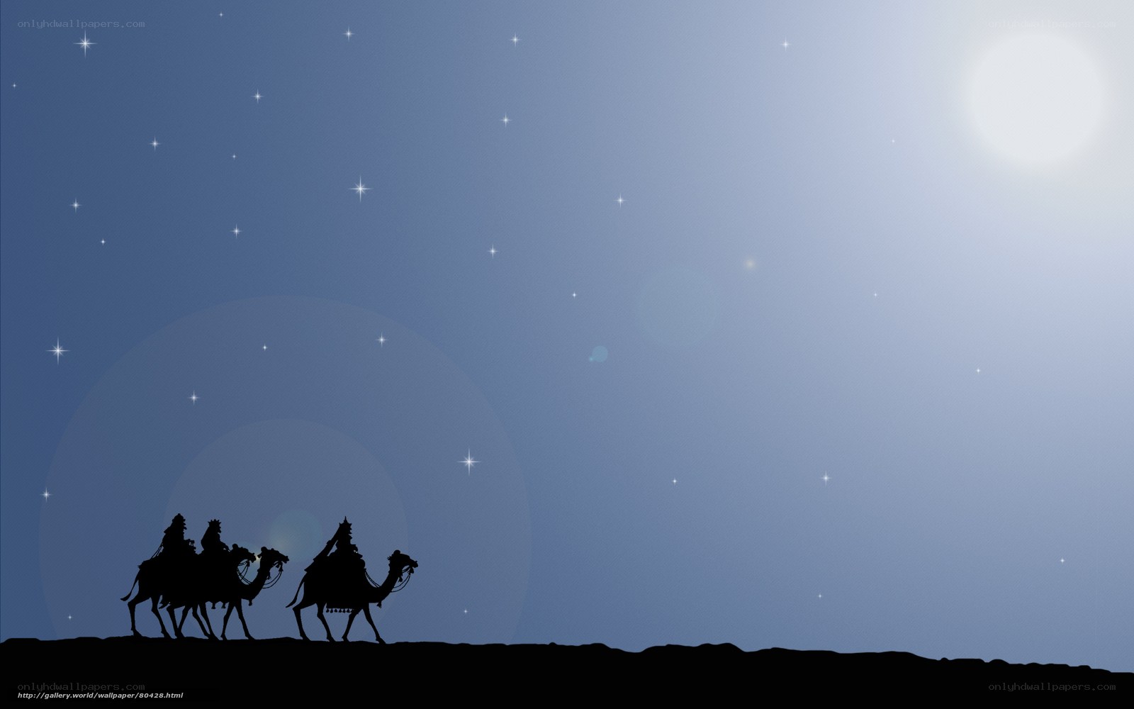 Three wise men on camels