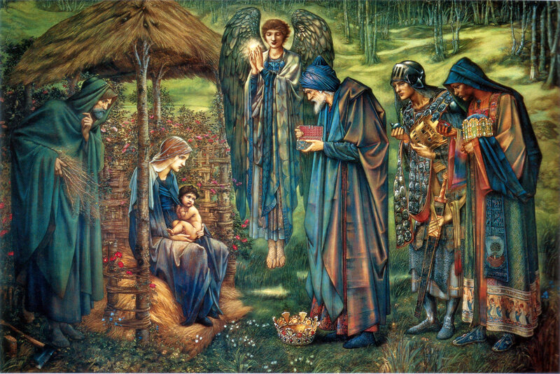 Three Wise Men Visiting Baby — Green