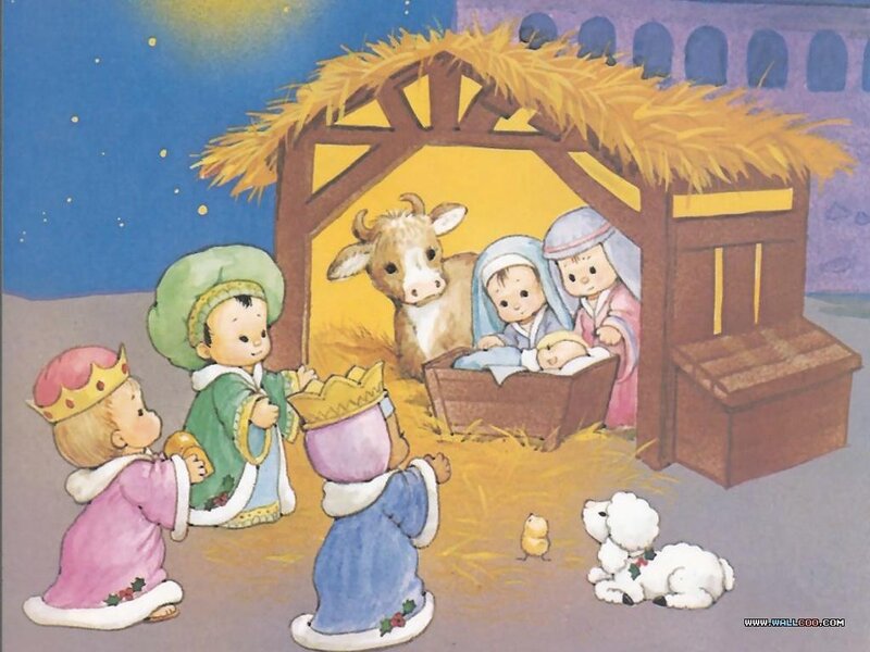 Three Wise Men Visiting Baby Jesus
