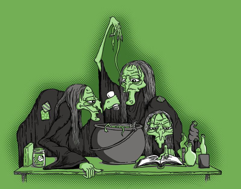 Three Witches at Table