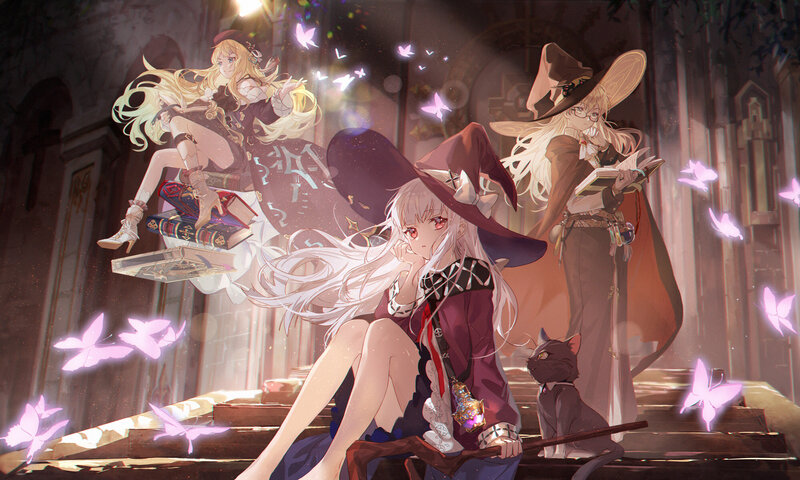 Three Witches in a Library