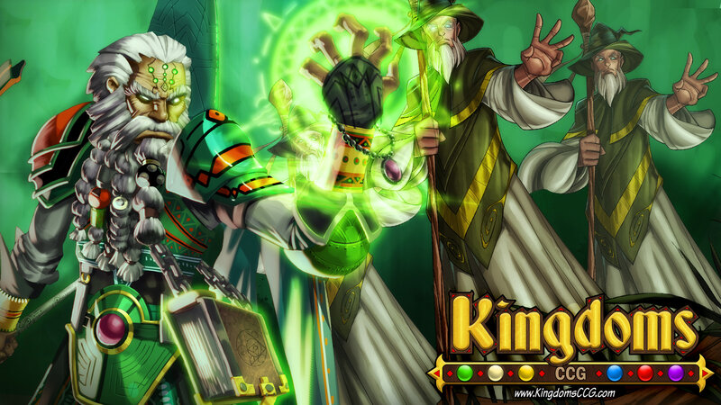 Three Wizards Casting Spell — Green
