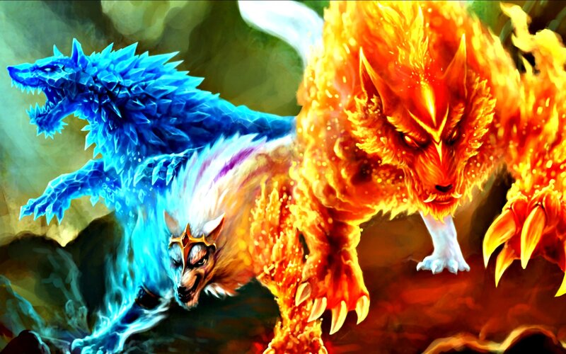 Three Wolf-like Creatures