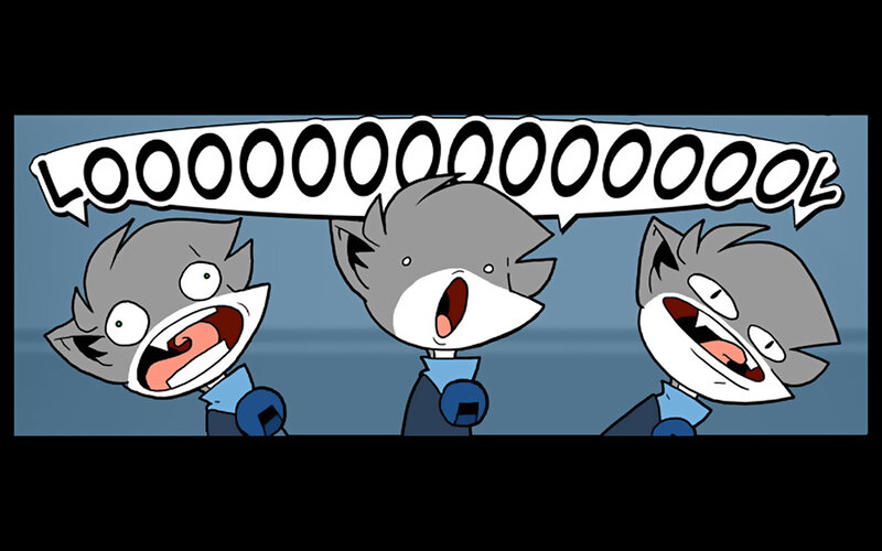 three wolves shouting