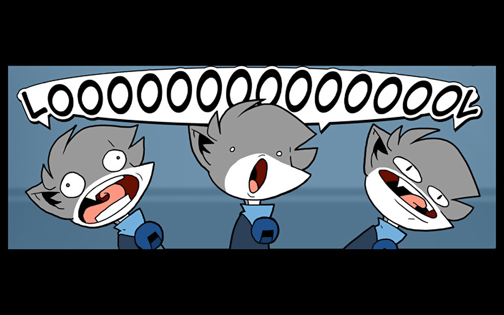 three wolves shouting