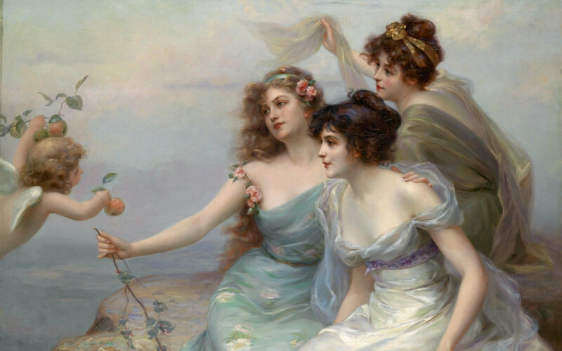 Three Women and a Cherub