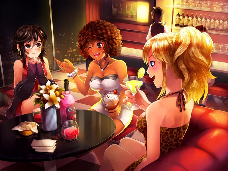 Three Women at a Bar