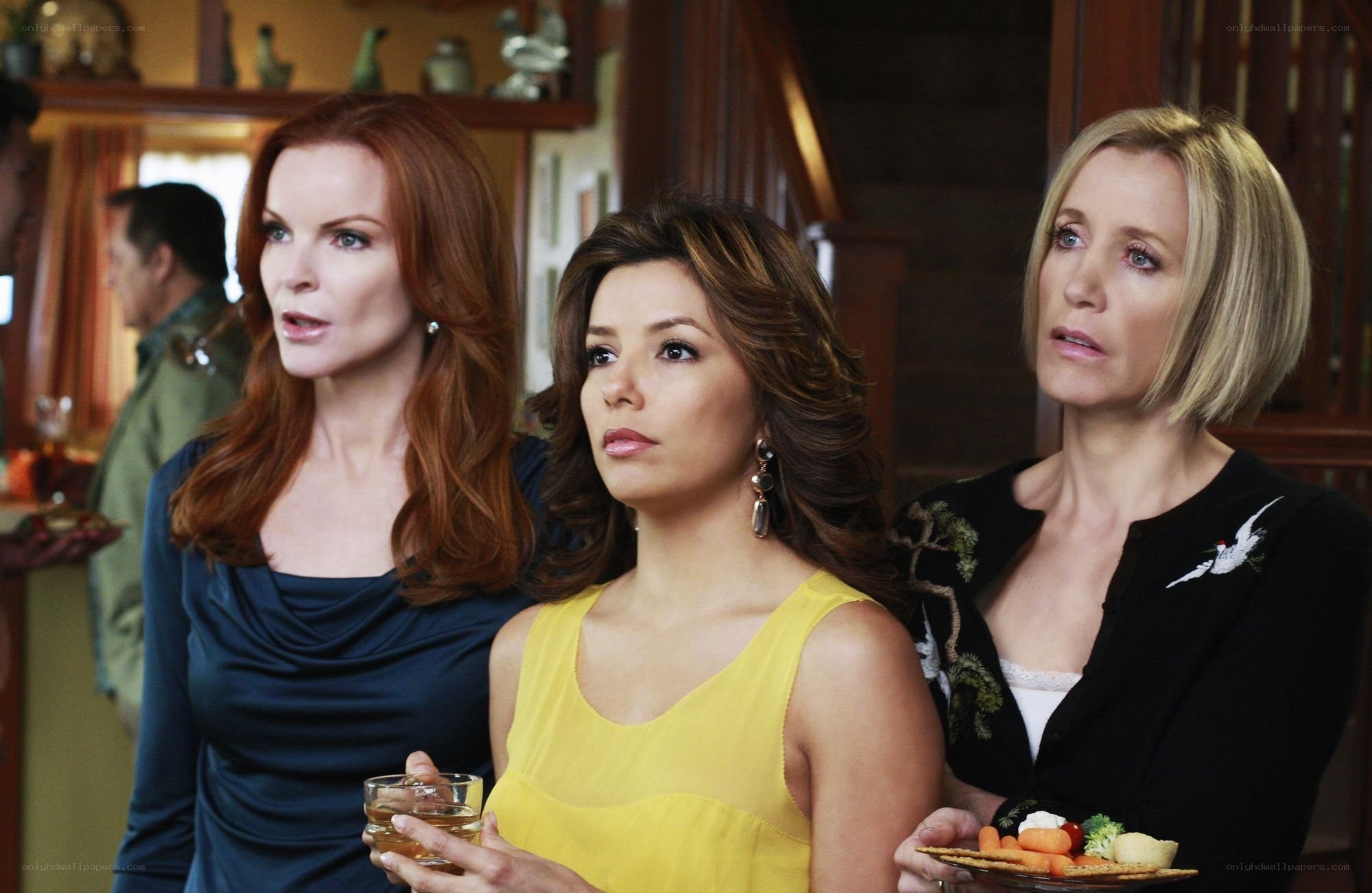 Three women at a party