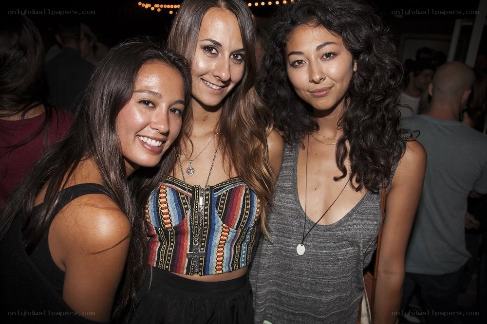 Three women at a party