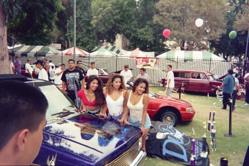 Three Women at Car Show — Blue