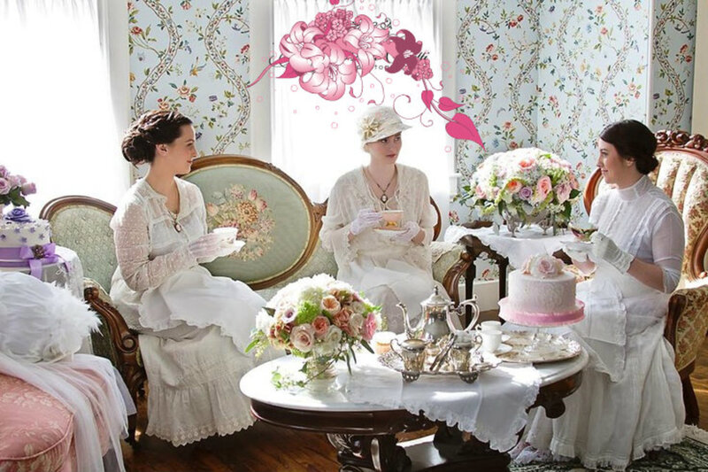 Three Women at Tea Party