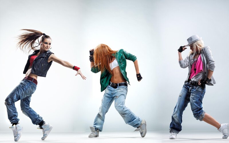 Three Women Dancing — White