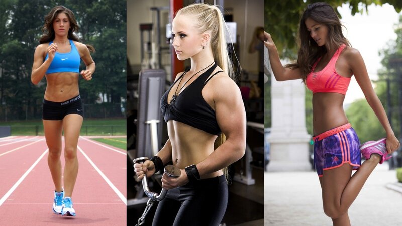 Three Women Exercising — Blue