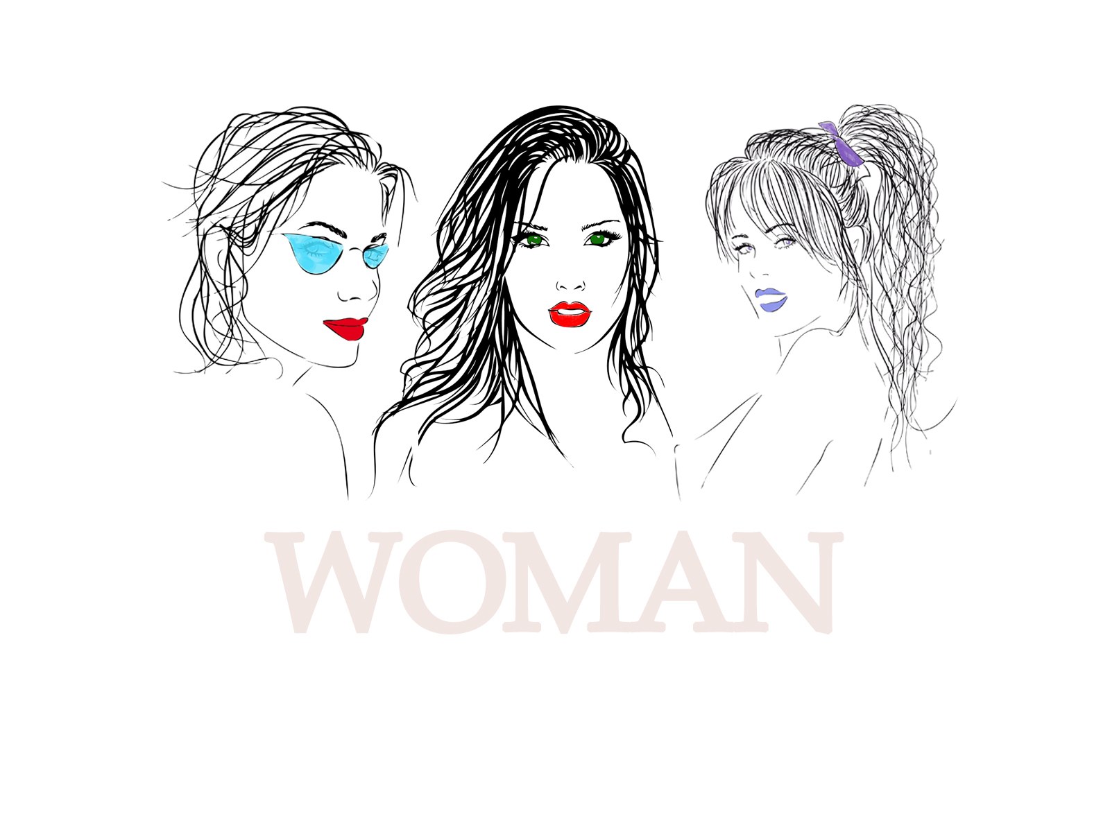 three women illustration