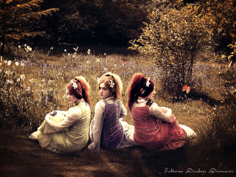 Three Women in a Field — Brown