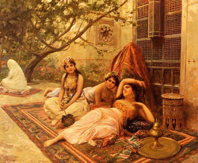 Three Women in a Garden — Gold