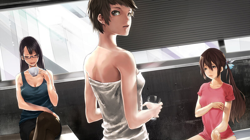 Three women in a modern room