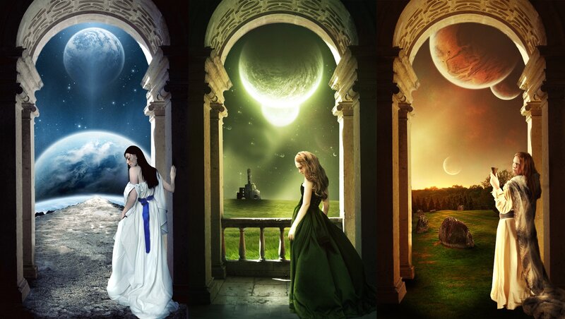 Three Women in Archways