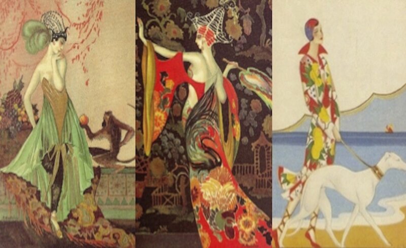 Three Women in Art Deco Dresses