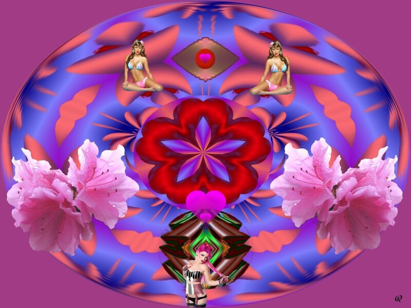 Three Women in Bikinis — Purple, Psychedelic
