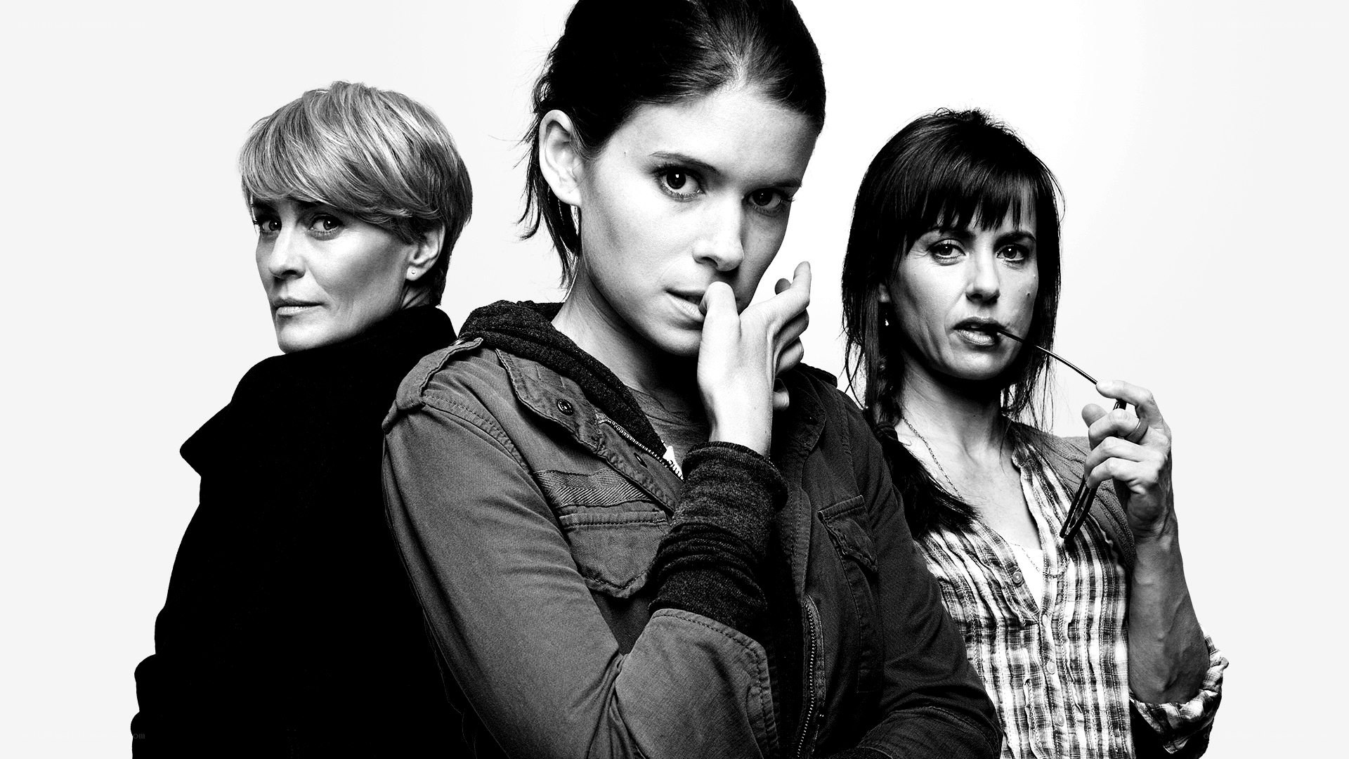 three women in black and white