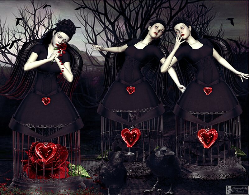 Three Women in Black Dresses — Dark