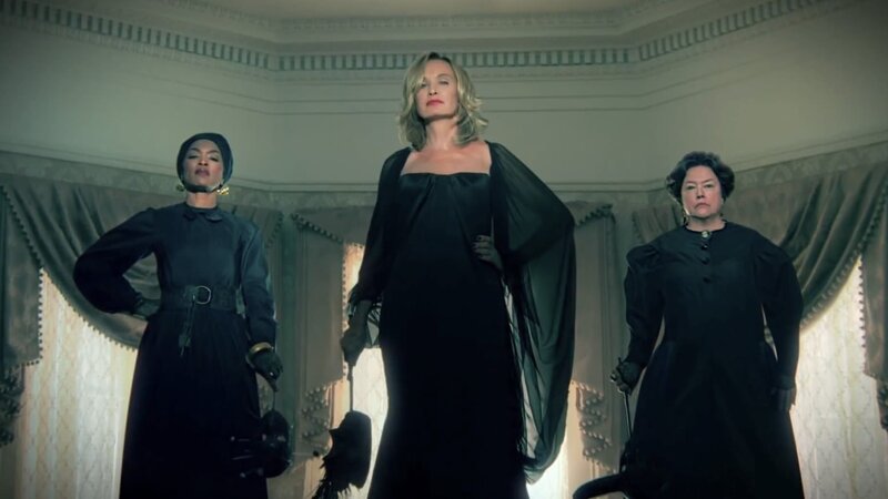 Three Women in Black Dresses — Dramatic, Photograph