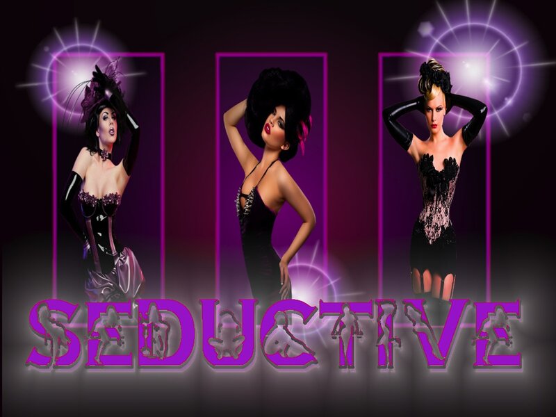 Three Women in Costumes — Purple, Dramatic