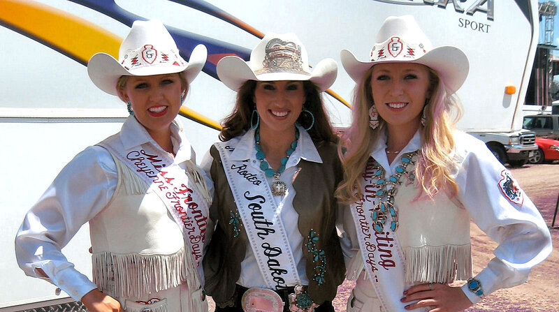Three Women in Cowboy Hats — White, Happy, Afternoon, Photograph