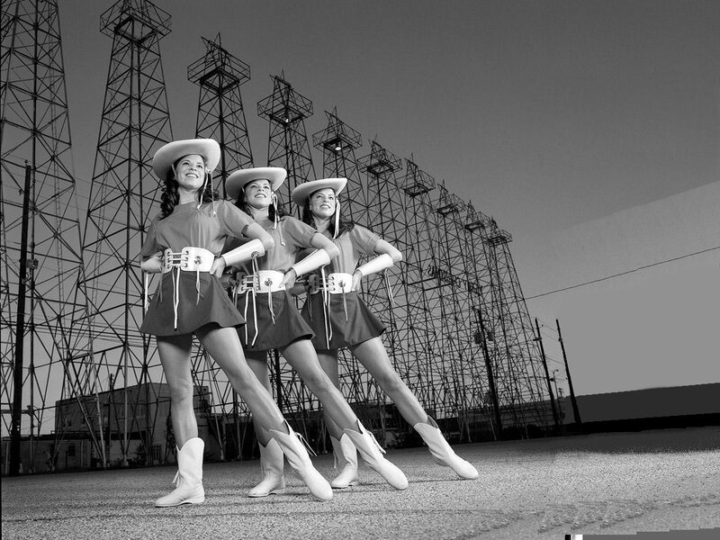 Three Women in Cowgirl Outfits — Black