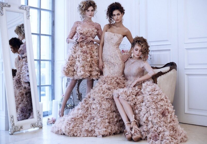 Three Women in Dresses — Pink